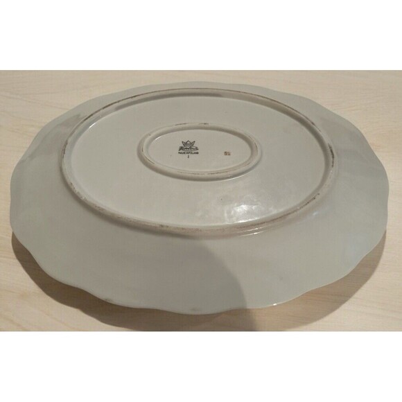 Favolina-Karolina Diana 15" Platter Made in Poland Green Leaf with Gold Trim - Picture 3 of 4